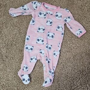 Fleece Pink Panda Kids Footie
